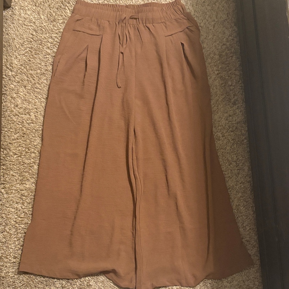 SHEIN Tan Wide-Leg Pants